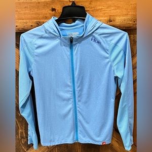 Huk Performance Blue Full Zip Lightweight Hoodie. Fishing Outdoor. Size Medium